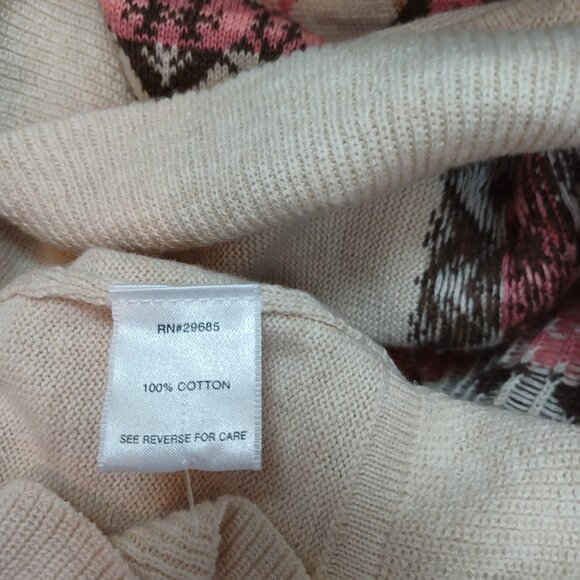 Pendleton Cardigan Ruffle Waterfall Style Cotton Aztec Neutral Print Women Large - Picture 12 of 15